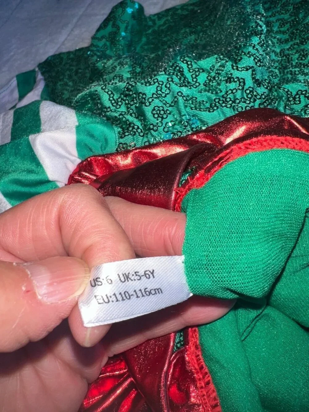 iEFiEL girls dress size 6 Christmas green red tutu sparkle bow ballerina